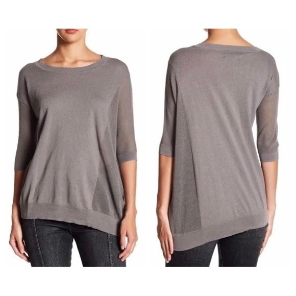 ALLSAINTS Sweaters - ALLSAINTS Cast Jumper Sweater Womens XS Gray Asymmetric Knitted